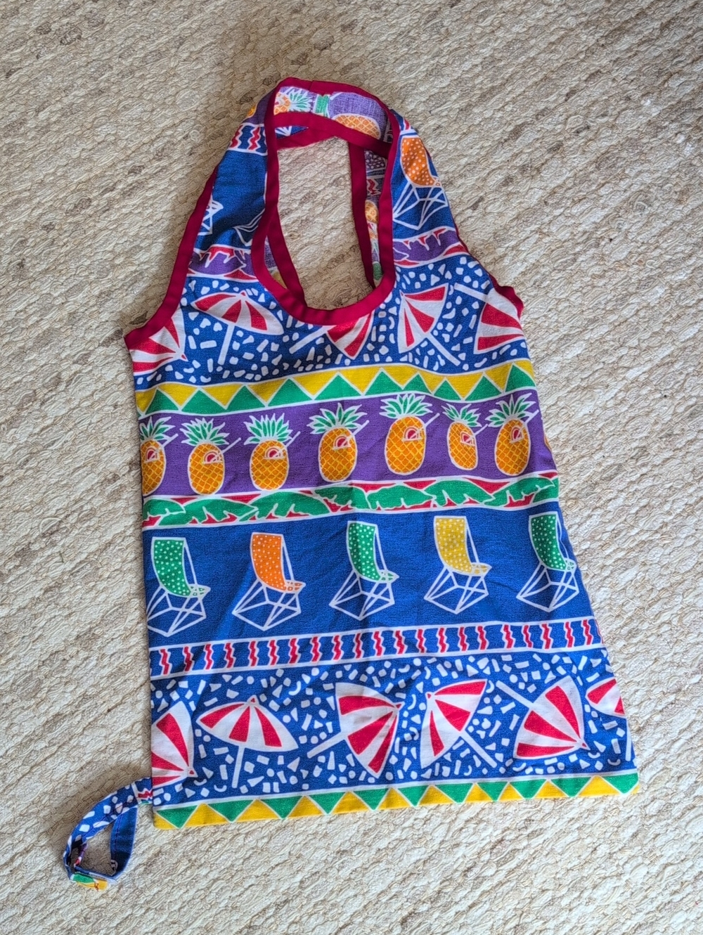 Beach Bag, 80's 90's Print And Made! Homemade Probably